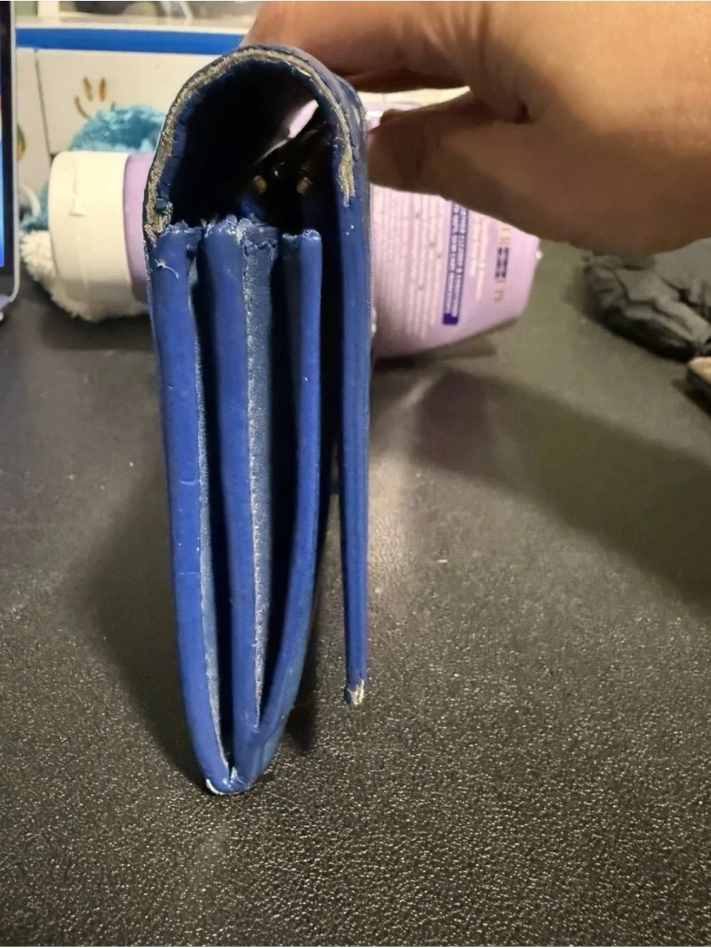 Saint Laurent YSL Classic Y Line Blue Leather Long Zip Wallet